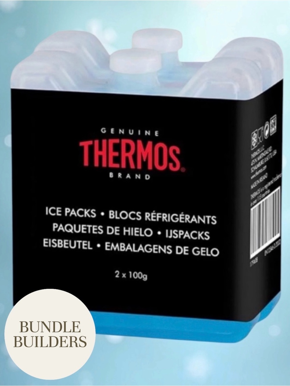 $3 Add-on | Thermos Blue and Black Reusable Ice Packs - Set of 2
